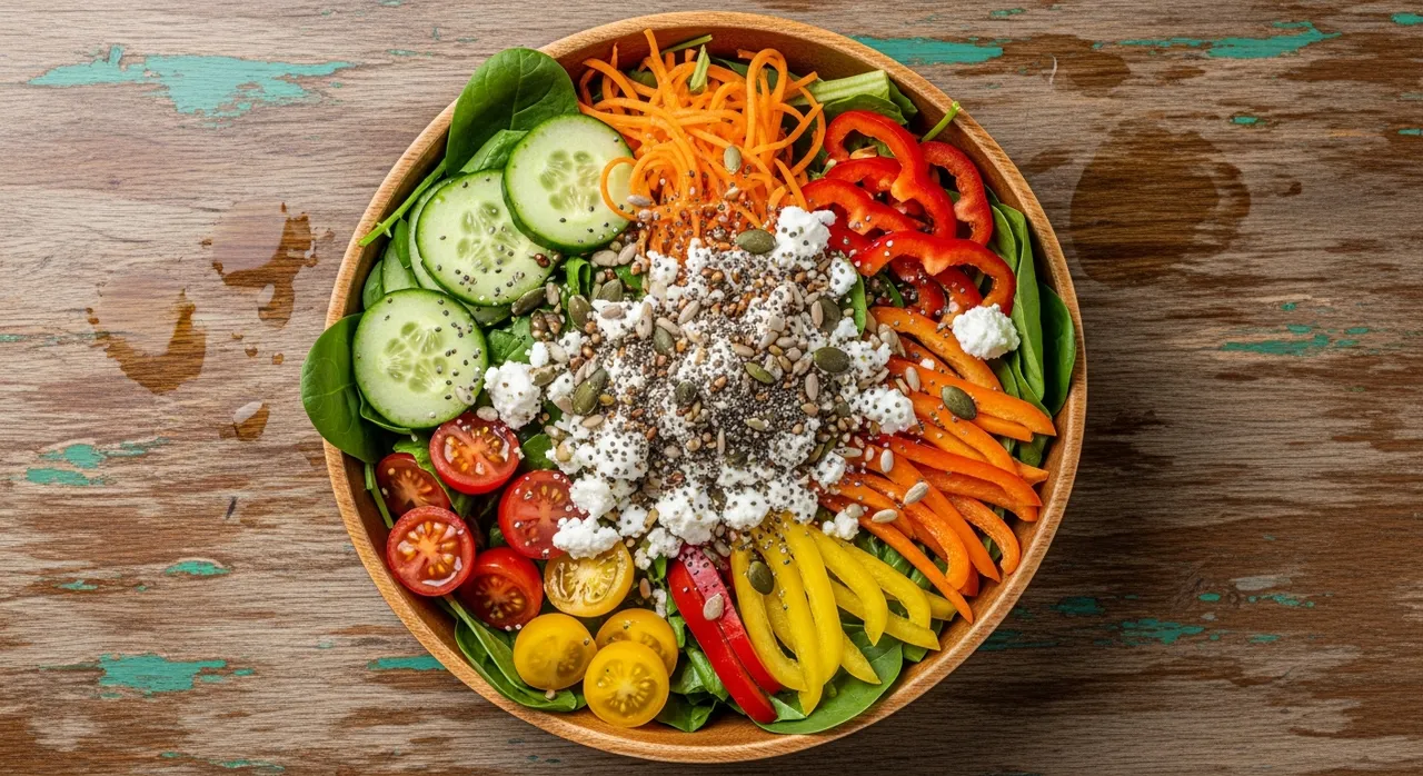 Healthy vibrant salad bowl